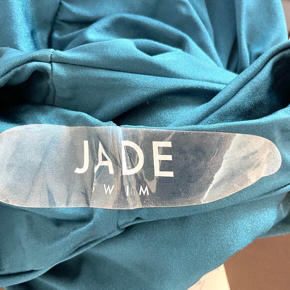 Jade Swim Yara Strapless Shirred One Piece Swimsuit In Teal Shimmer Size XS New - Picture 11 of 11